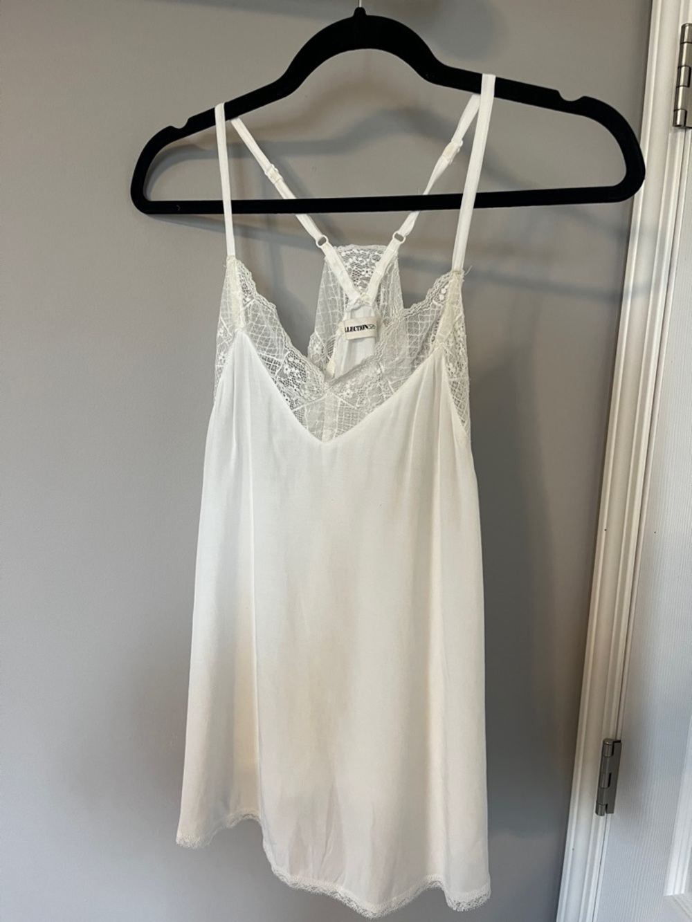 White Lace Trim Tank